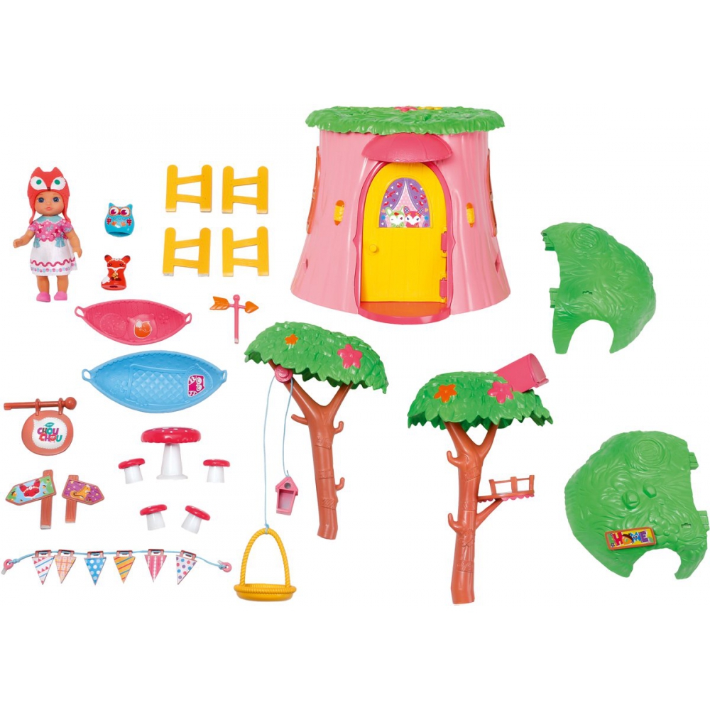 Дерево-домик с куклой из серии «Chou Chou» и питомцами  